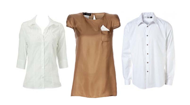 Blusas básicas para trabalhar camisas brancas e blusa de tecido de seda dourada